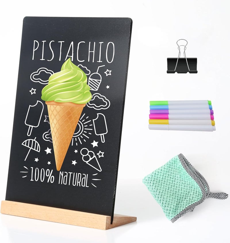 KOOLDE 8.6x11.7 in Small Chalkboard Signs with Stand for Tabletop Decor Double Sided Mini Chalkboard for Restaurant Food Menu, Kids Message Board, Wedding Party (1 Pack) - Image 1